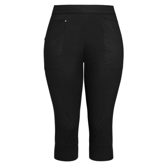 ISOLDE Roth Black Wide Cuff Crop Pant Size 24W NWT (Q02.5) - Picture 2 of 5